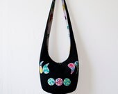 David Foster Wallace Quote Hobo Bag, Sling Bag, Book Lovers, Geometric, Leaves, Typographical, Hippie Purse, Crossbody Bag