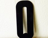 Vintage Plastic Black & Clear Marquee Letter - Letter Q