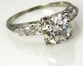 1.72ct  Old European Cut Diamond GIA Certified In Circa 1920 Art Deco Original Diamond Engagement ring