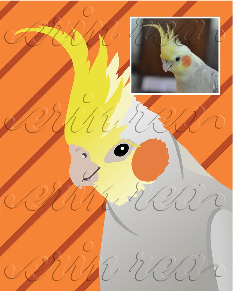 Custom Pet Portrait : Modern Print of YOUR Pet (Pattern shown here is Diagonal)