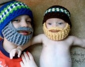 Textured Beanie and Beard - Crochet Pattern 56 - 8 Size Hat and 4 Beard Sizes from Newborn to Adult - PATTERN - INSTANT DOWNLOAD