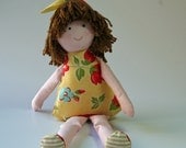 Personalize this clothdoll, she has bamboo yarn hair and is stuffed with bamboo fiber