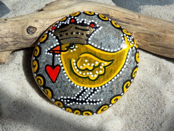 The Message is LOVE / Painted Rock / Sandi Pike Foundas / Cape Cod Sea Stone