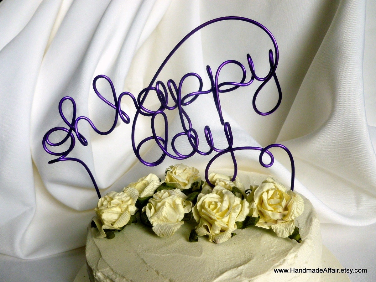 Cake Topper, Wedding Decor, Oh Happy Day