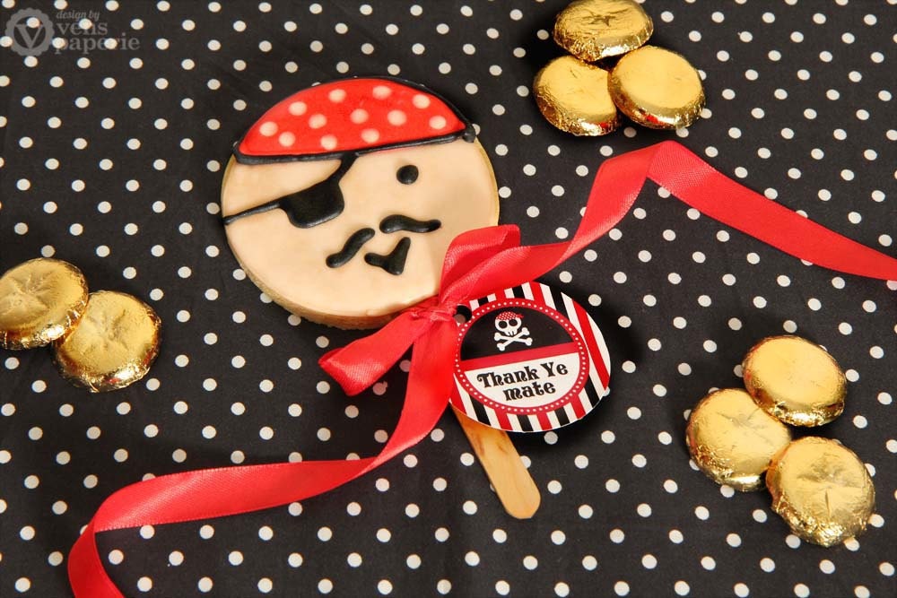 Red Pirate Birthday Party - DIY PRINTABLE Favor Tag Thank You Label - Instant Download - PS831CA1h Il_170x135
