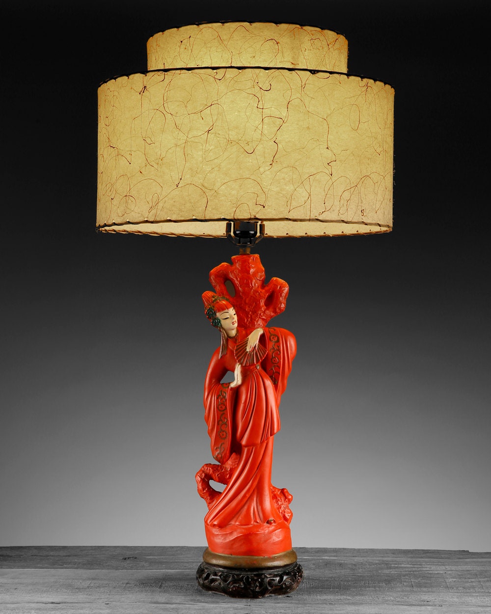 Vintage Japanese Geishsa Lamp
