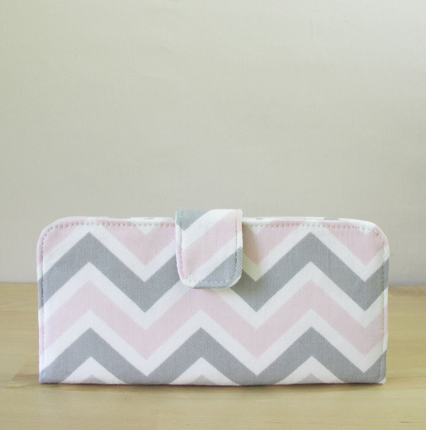 Reserved for Wei - chevron wallet, bifold clutch pink and grey zig zag, chevron - cotton handmade women's wallet