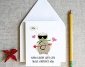Honey Badger Dont Care About Valentines Day funny sarcastic love card illustration sexy cute cupid anti valentines card