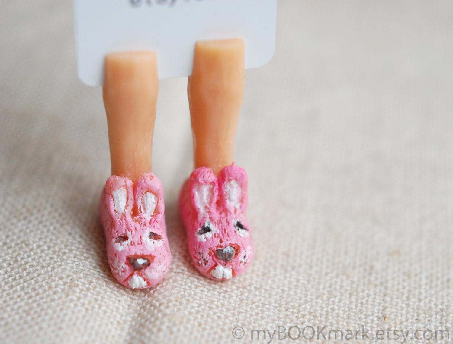 Bunny slippers bookmark. Girly legs in the book. Pastel pink rabbit sneakers. Unusual  for kids, her, mom, mother. Cute ohtteam
