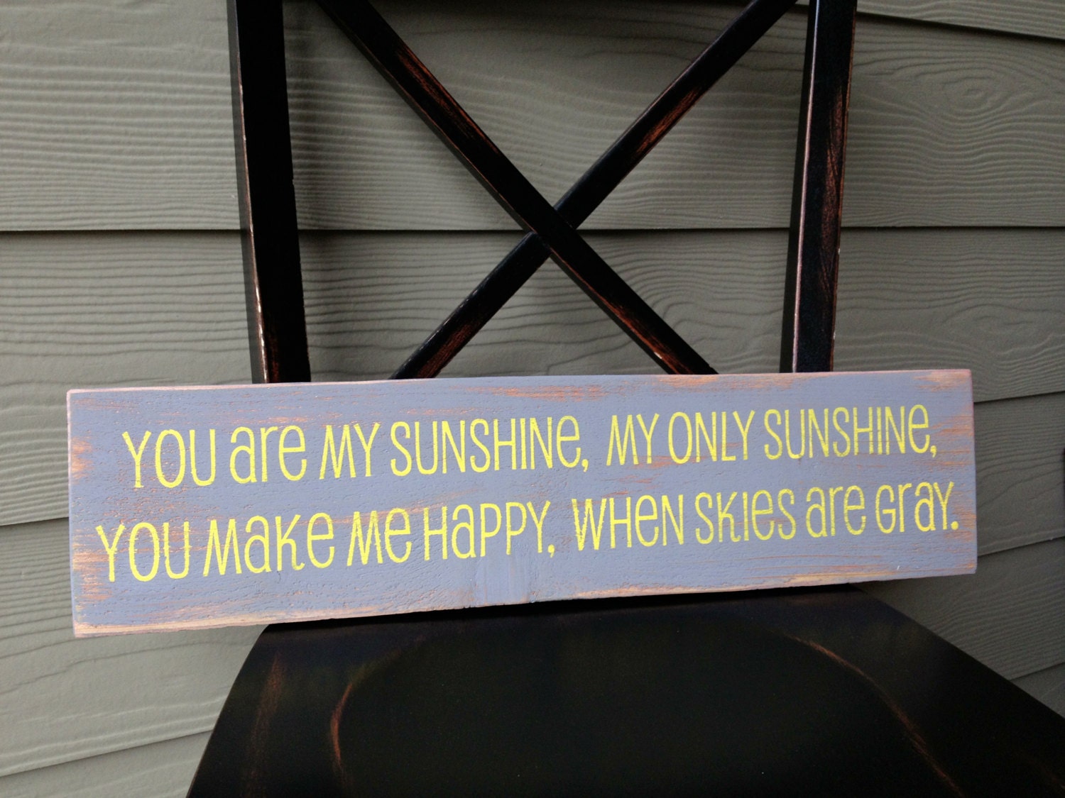You Are My Sunshine Gray and Yellow Painted Decorative Sign-Handmade Sign-Wall Hanging