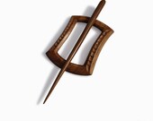 Wooden Shawl Pin, Hair Clip, Scarf pin, Hair slider, Barrette, Ipe wood, Wood carving, Natural Hair Accessory, Handmade by MariyaArts