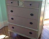 Shabby Chic Cottage Painted Pink & White Dresser