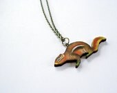 Wood Cut Chipmunk Necklace