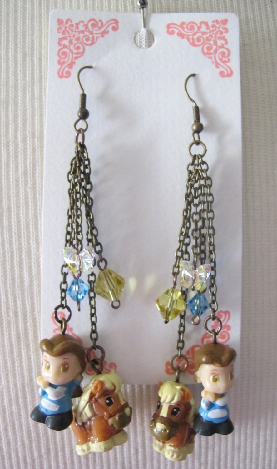 Beauty and the Beast: Belle and Philippe Squinkies Earrings