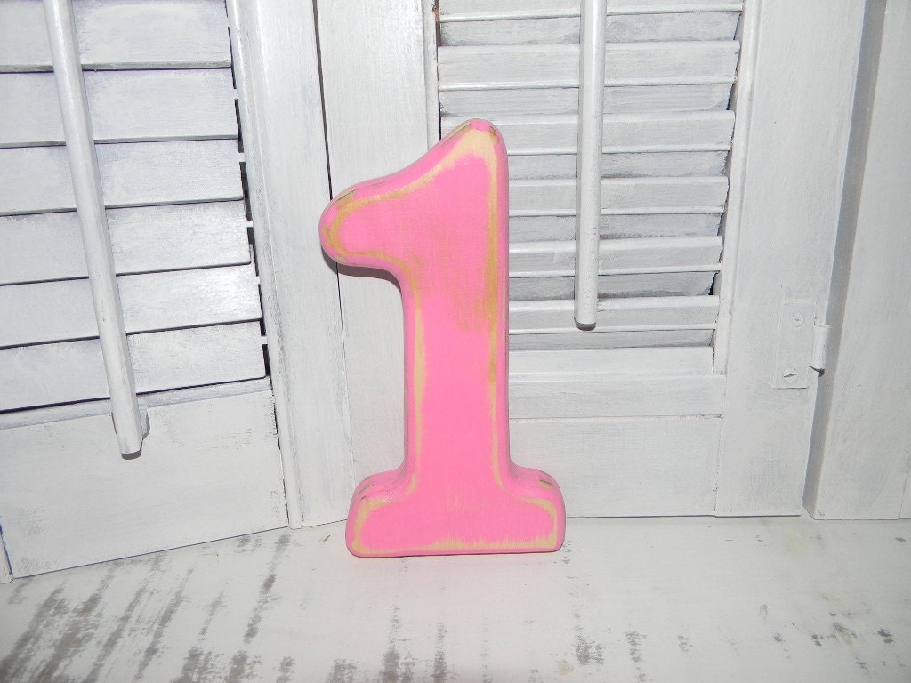 Distressed Wood Number 1 Wall Decor 10" Tall Numbers Birthday Photo Props