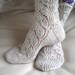 Ladies lace socks. Hand knit luxurious socks. Highest quality sock yarn.