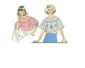 Simplicity Sewing Pattern Baby Doll Blouse Pullover Loose Fit Dress Boho Hippie Style Retro 80s Flared Top Bust 34