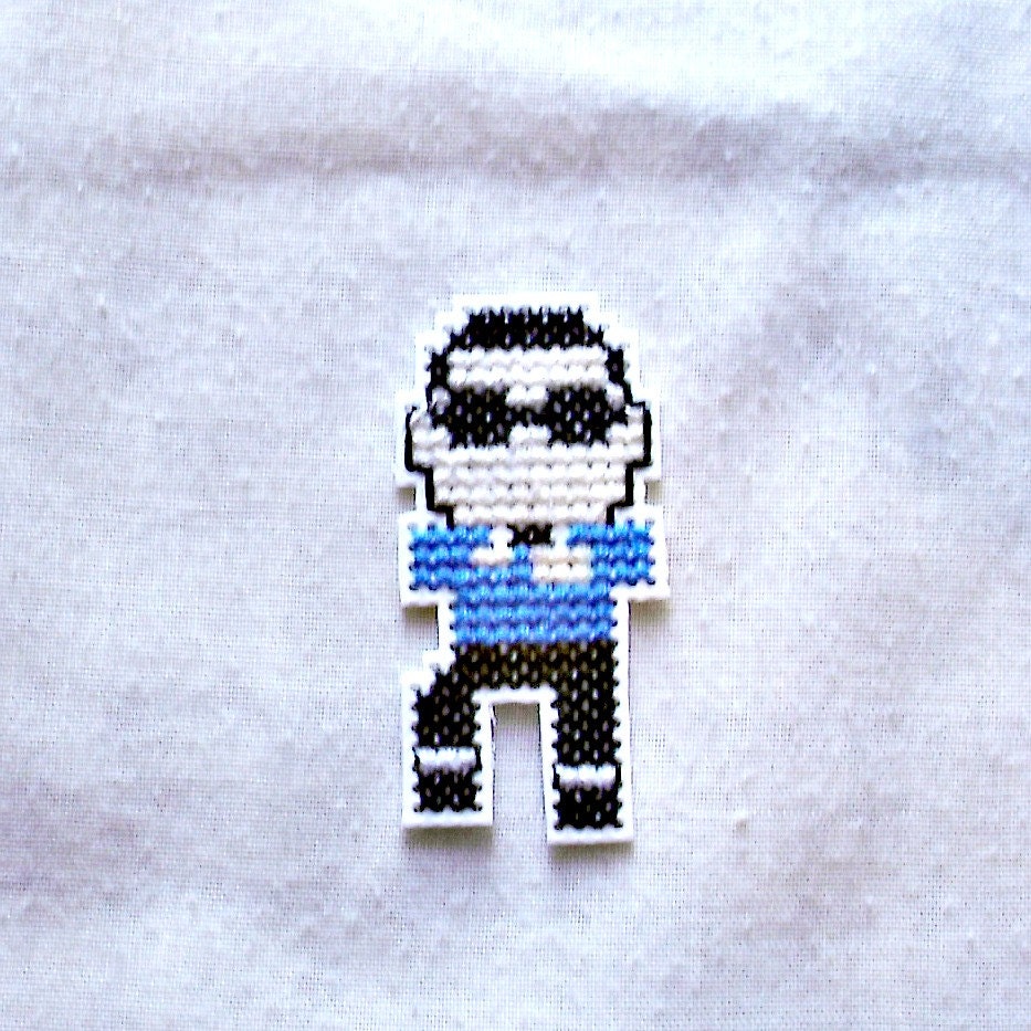 PSY Gangnam Style Sprite Cross Stitch Pendant Magnet or Pin 8 Bit Pixel