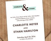 Printable Wedding Invitation and RSVP Set -- Modern Banner No. 10 Collection