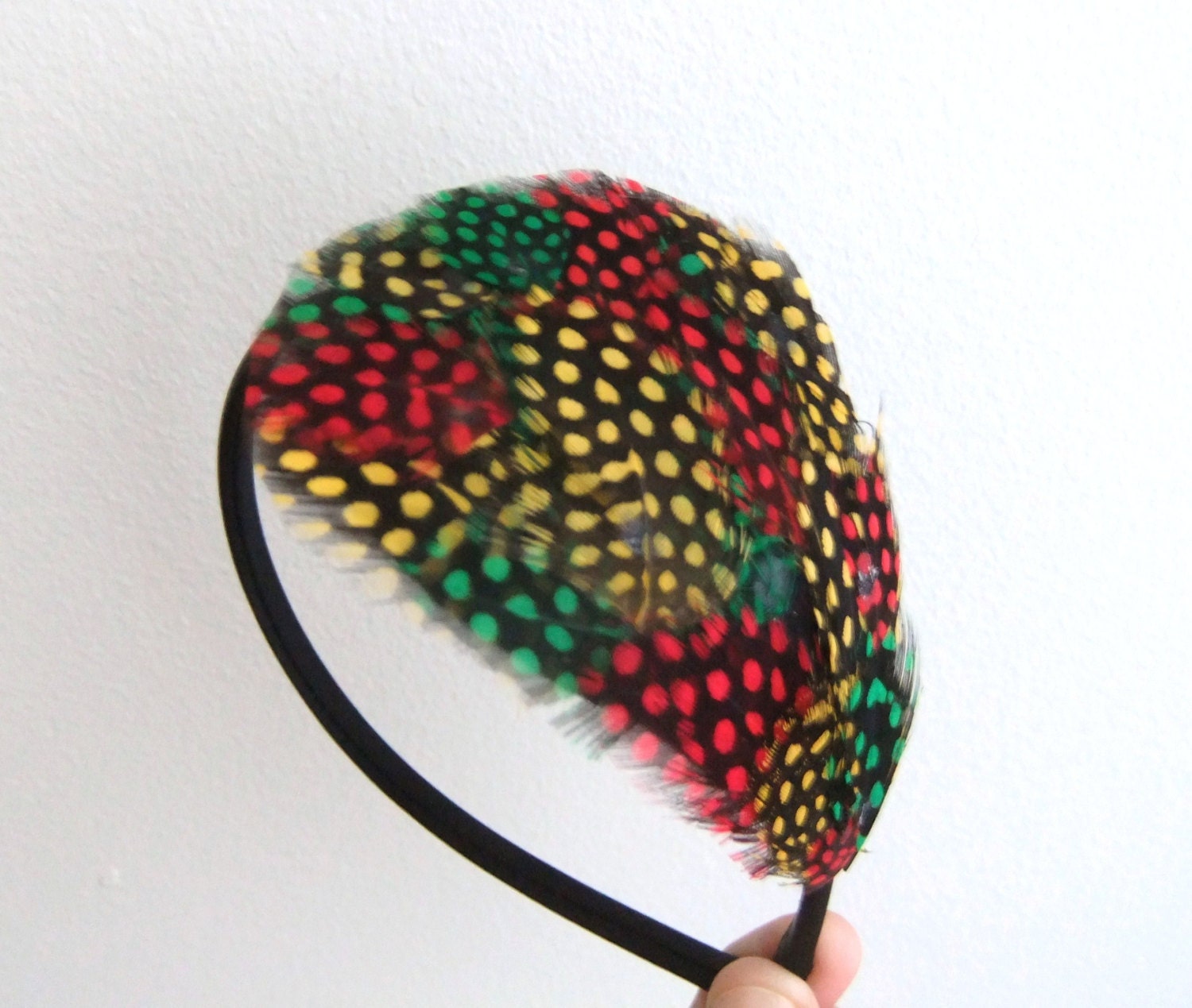 Rasta Feather Headband Black Green Yellow Red Fascinator Hair Accessories