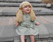 Doll Wig Cabbage Patch Inspired Baby Hat Baby Girl Halloween Costume Pageant Hair Orange Yarn