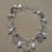 Lavender and white sea glass bracelet with shell pearls