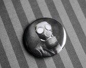 Handmade badge/pinback button - Masked Freaks series - gothic accessories