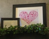 Heart Cloud Subway Art: Digital File, DIY Printable Art INSTANT DOWNLOAD-Red and Pink Design
