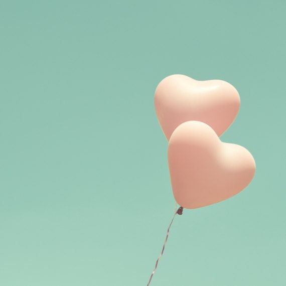 SALE, Nursery Art, spring decor, Balloon, mint, photography, pink, nursery prints, nursery, spring, love, red, heart,  decor, sky