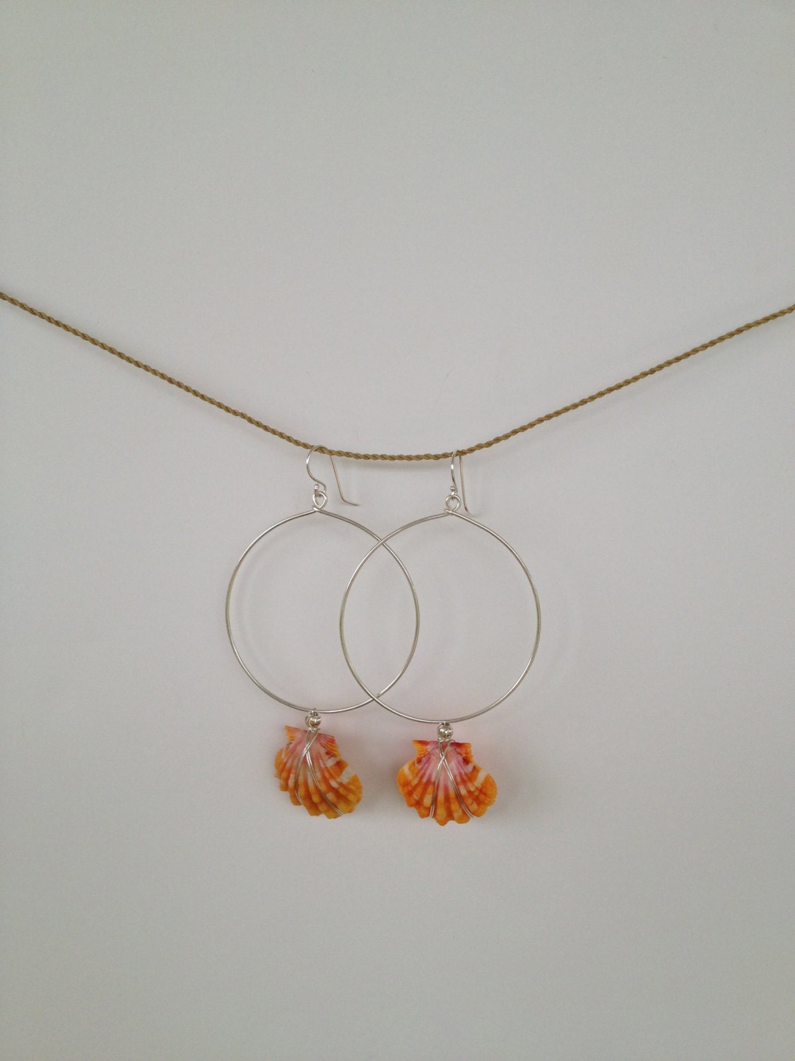 Sterling Silver Sunrise Shell Hoops