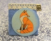 Fabric Red Fox Pocket Mirror