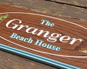 Personalized Beach House Family Name Sign Carving - Lake House - Boat House