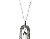 Original quartz pendant with white gold findings