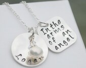 Memorial Bereavement Remembrance Jewelry Custom Necklace Hand Stamped Sterling Silver