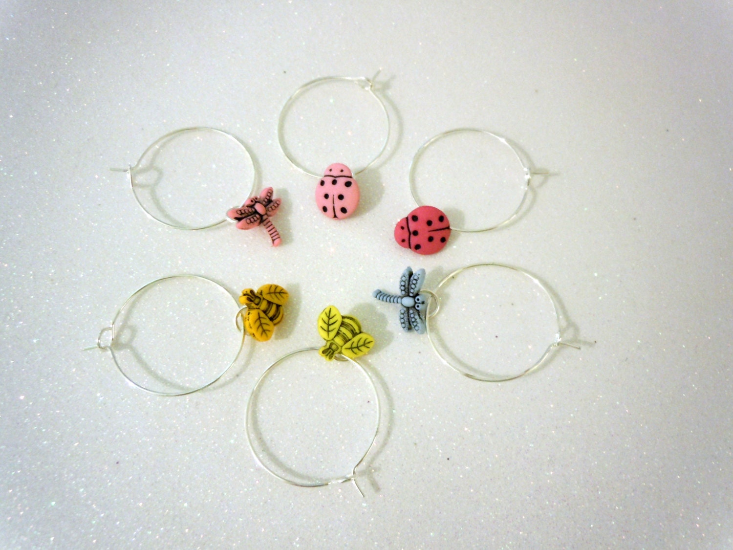 Wine Charms Animal buttons--set of 6 -(C)