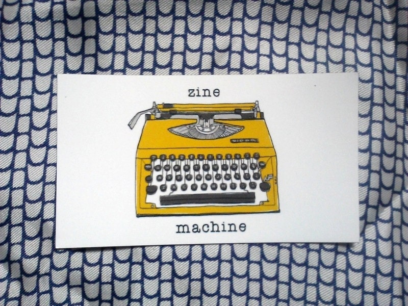 Zine Machine Magnet. zine typewriter magnet, fridge magnet, zinester