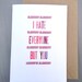 Funny Anti Valentine Card "I hate everyone but you" rustic kraft love romantic snarky