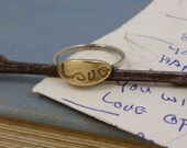 in your handwriting - personalized word ring - love ring  - brass - sterling silver - "In My Hand" elongated oval ring