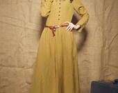 yellow trench coat jacket/ linen coat dress Long Coat Maxi Coat Winter Coat Women Coat - custom