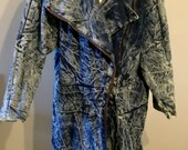 Vintage Jean Denim Jacket Bleached Tie Dye Design
