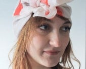 NEW IN: Cat Print Cream Silk Organza Head Scarf - FREE Shipping