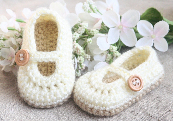 Crochet Baby Booties Crochet Baby Shoes Cream Baby by 