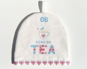 British Tea Cosy Cozy Original GB Runs On Tea Design, Double Sided Union Jack Luxury Linen Cotton