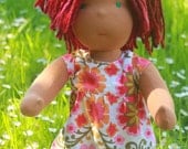 Waldorf inspired doll called Nina , 16" tall soft child toy doll