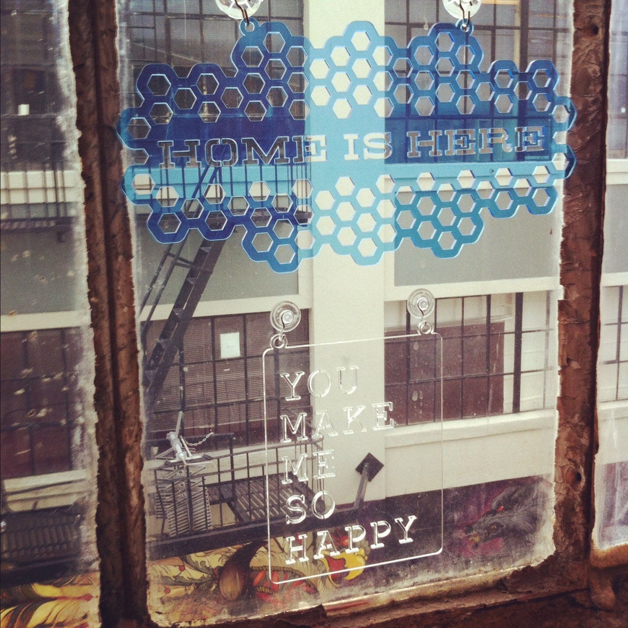 Transparent "You Make Me So Happy" Window Word - Sun Catcher