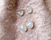 0g 2g 4g Organic Faceted Moonstone Teardrop Plugs Made to Order