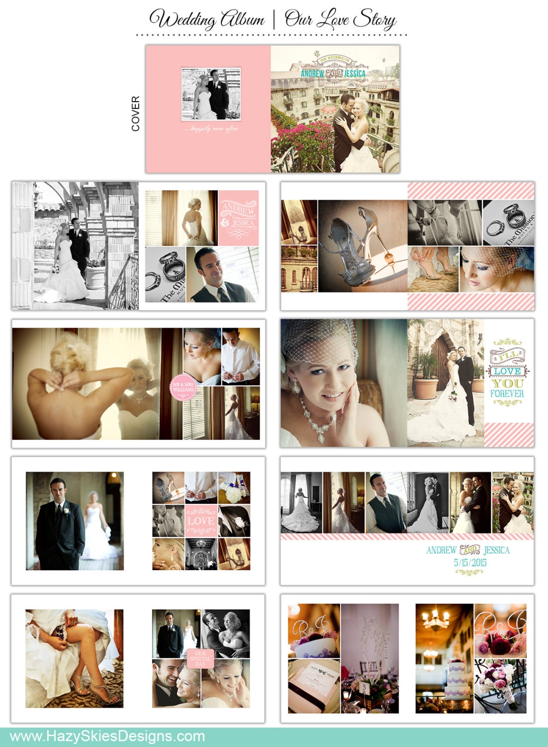 Wedding Book  Album Template for Photographers - BK108