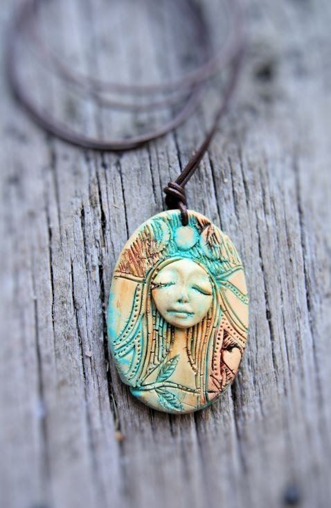 Pagan Goddess -  Hand Carved Pendant Necklace