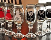 Wedding Party Redneck Wine Glass Mason Jar Hillbilly Wine Glasses (Pick One Glass)