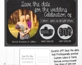 100 Chalkboard Postcard Custom Scratch off Save The Dates